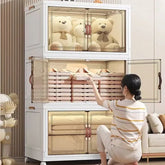 Multifunctional Folding Storage Cabinet – Stackable Closet Organizer with Wheels - Himpall